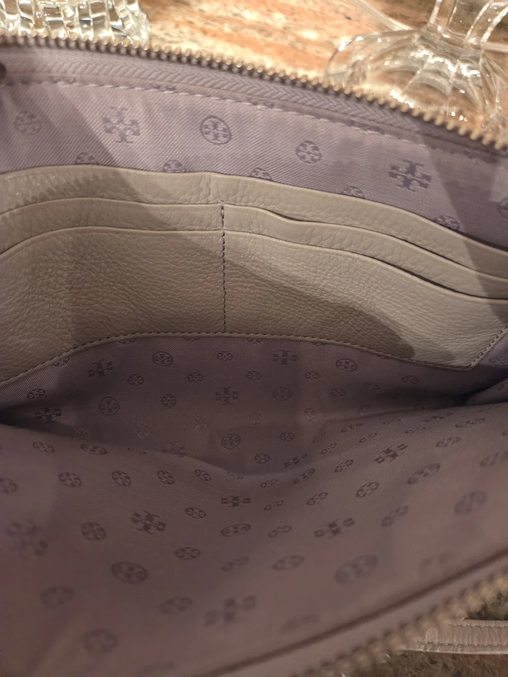 Tory Burch Grey Leather Crossbody Bag
